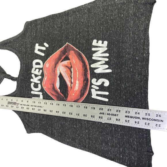 District Made “ I licked it so it's mine” Women's Ideal Gray Racerback Tank Sz M - Picture 9 of 9